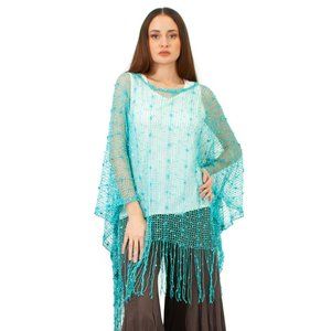 Lazy Daisy Harper subtly sequin embellished net cover-up